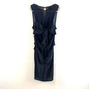 NBD Womens Tie Front Jewels Studded Mini Dress Mesh Black Size S Holiday